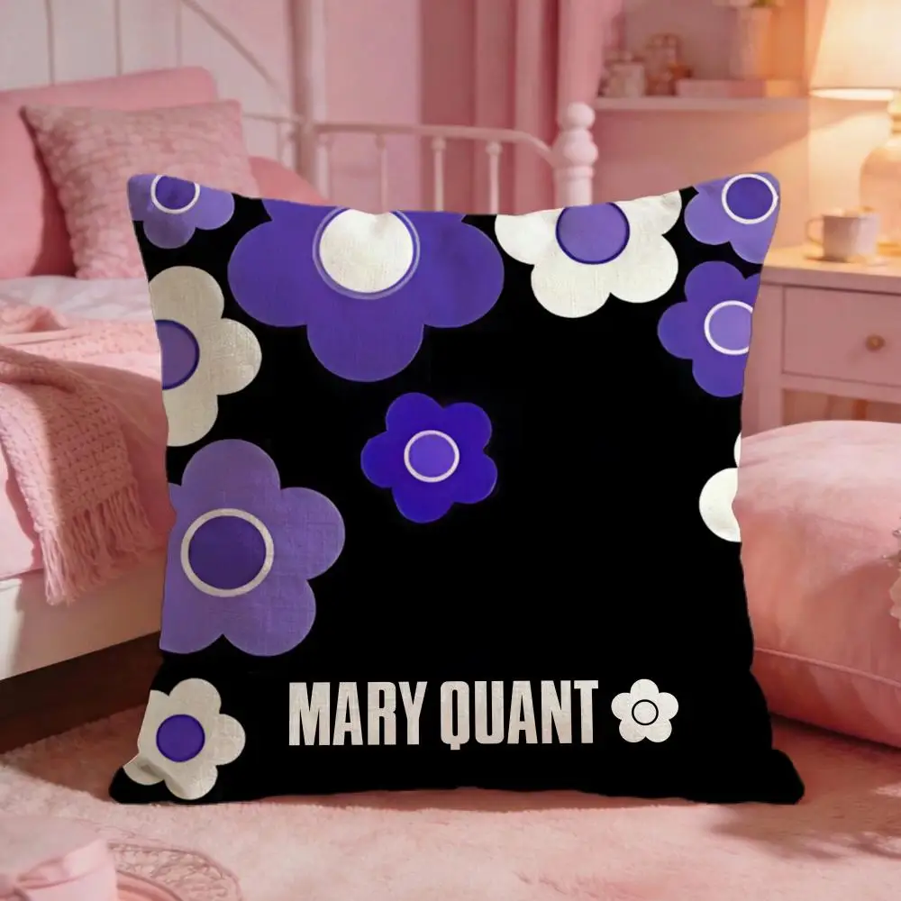 Classic Logo M-Mary Quant Cushion Cover Premium Comfort Reversible Pillow Cover - Two in One Design for Any Room & Car Interior
