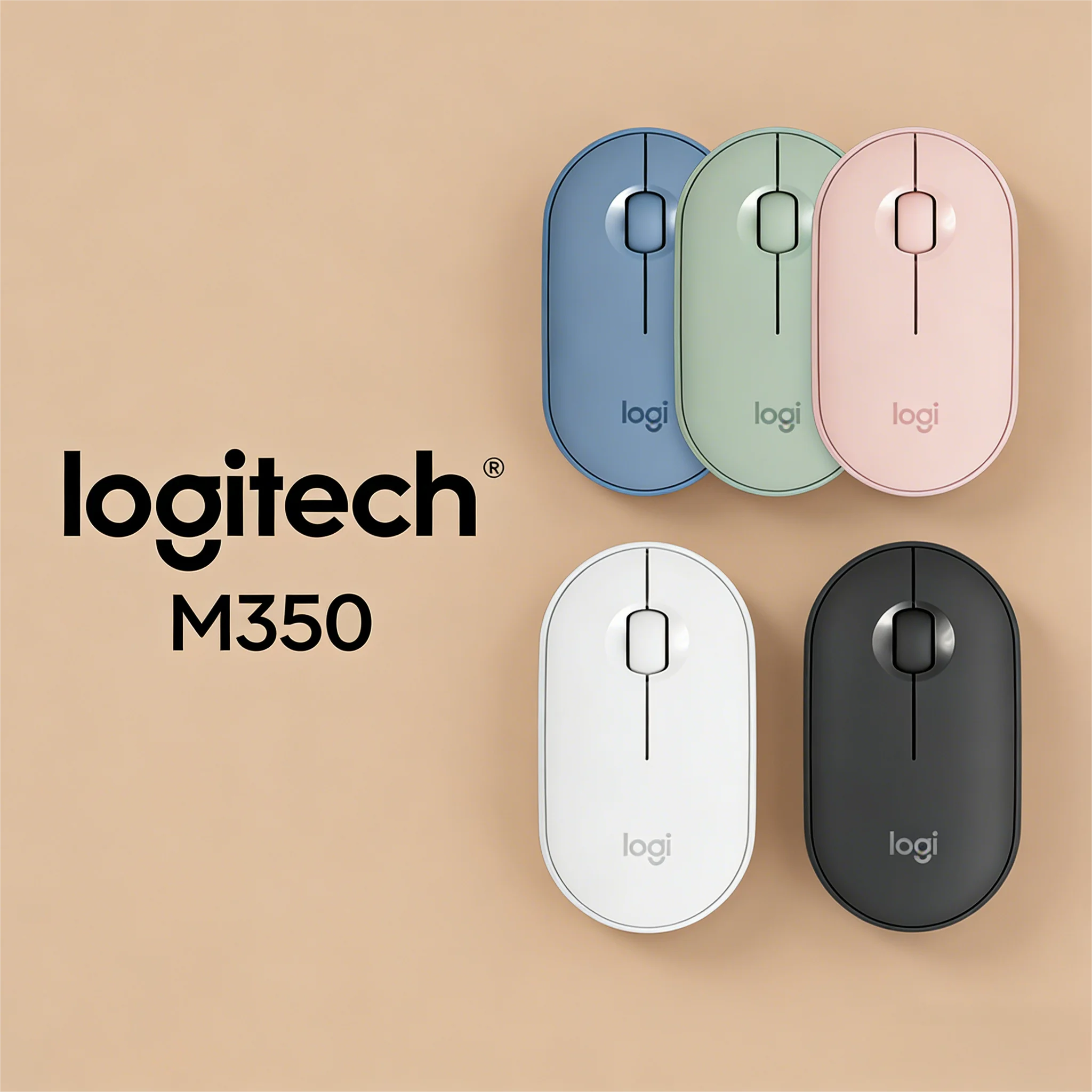 

Беспроводная мышь Pebble M350, стильная галька Logitech Slim, Bluetooth USB для всех компьютерных сценарий