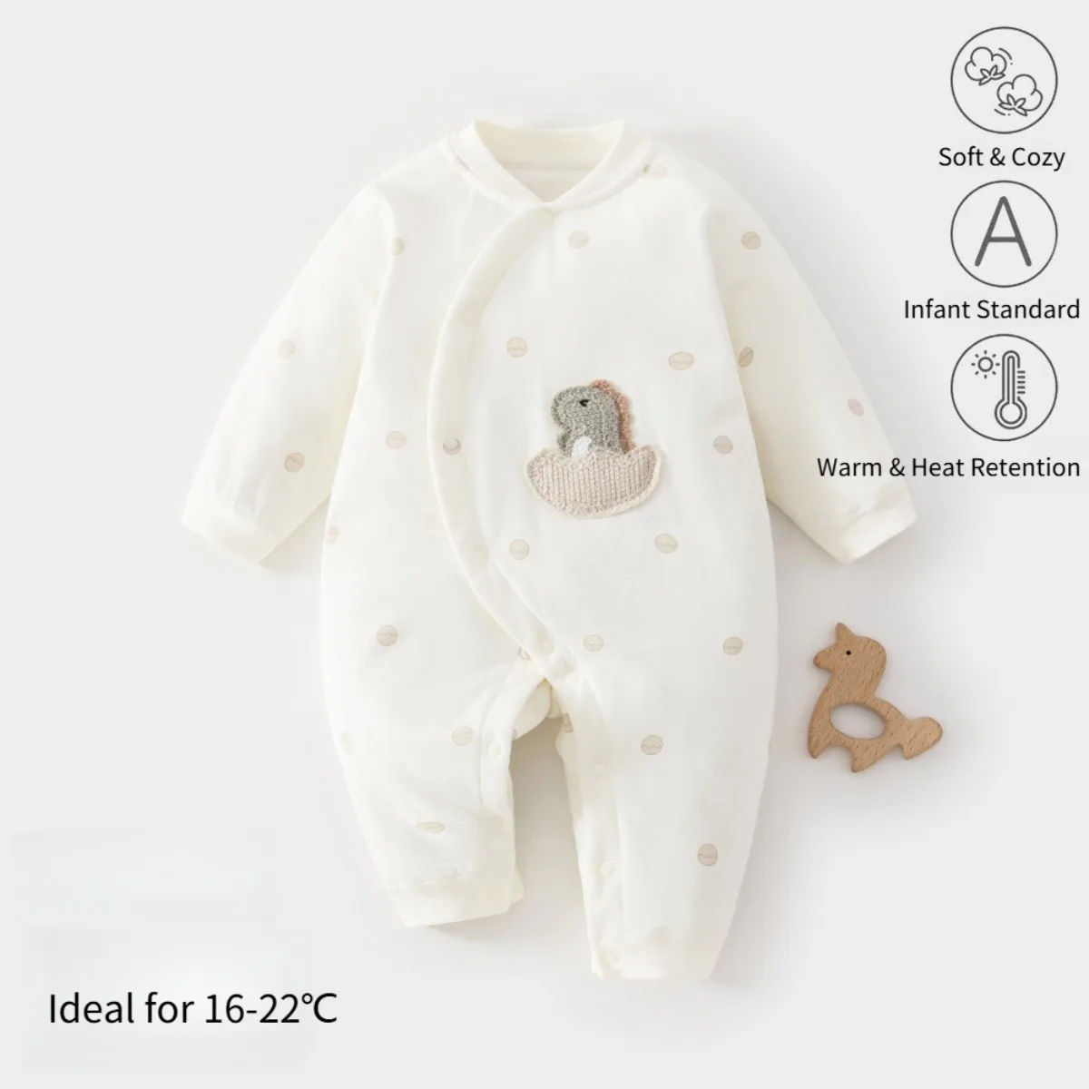 Newborn Baby Romper Soft Cotton Long Sleeve Onesie Front Snap Closure Infant Bodysuit Unisex Spring Autumn Clothes 0-15 Months