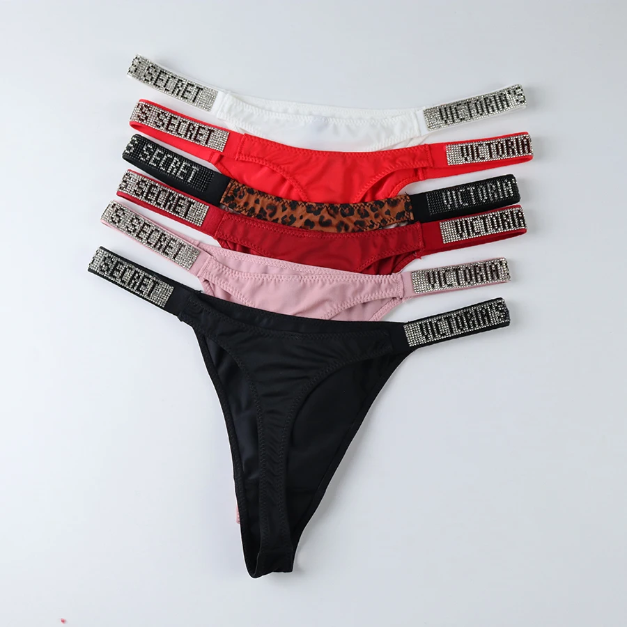 vs 2026 Women's Sexy Lace Panties Sheer Fashionable Breathable Seamless Patterned with Rhinestones Panties Thong Underwear