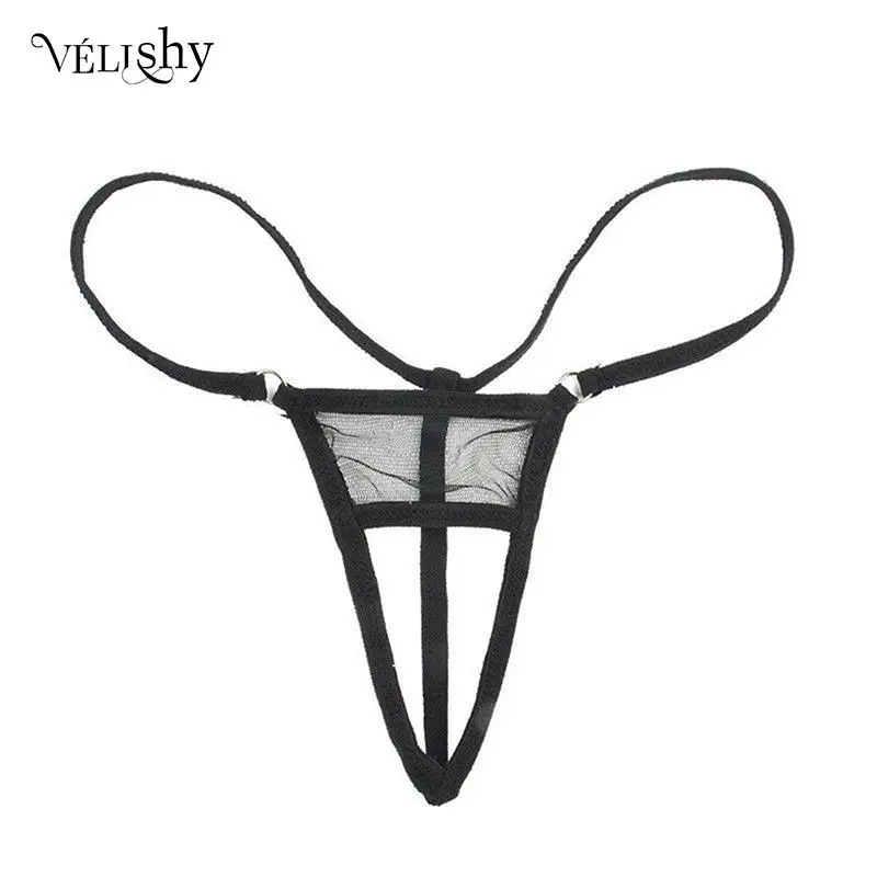 Women Sexy Open Crotch G-string Exotic Lingerie Female Mesh Thong Underwear Women\'s Low Waist Hollow Out Panties