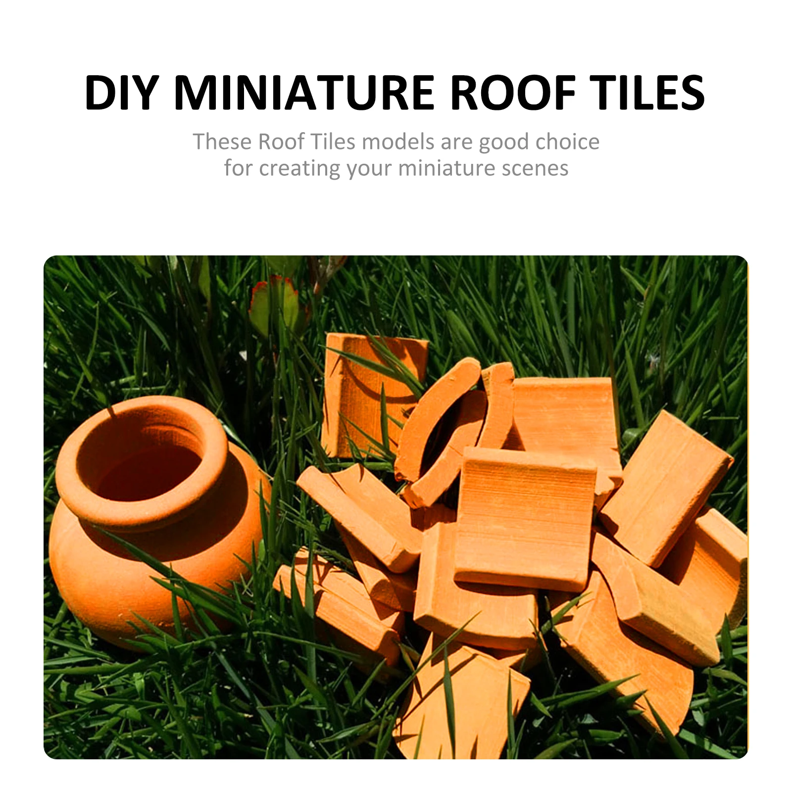 

70pcs Miniature Roof Tiles for Sand Table Landscaping Decor Lifelike Models DIY Architecture Building Display Garden Scene