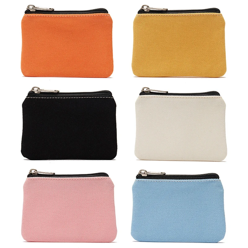 

Women Small Clutch Bag Canvas Coin Purse Zipper Mini Coin Key Bag Money Pocket Girls Men Simple Coin Purse Wallet Kid Gift Pouch