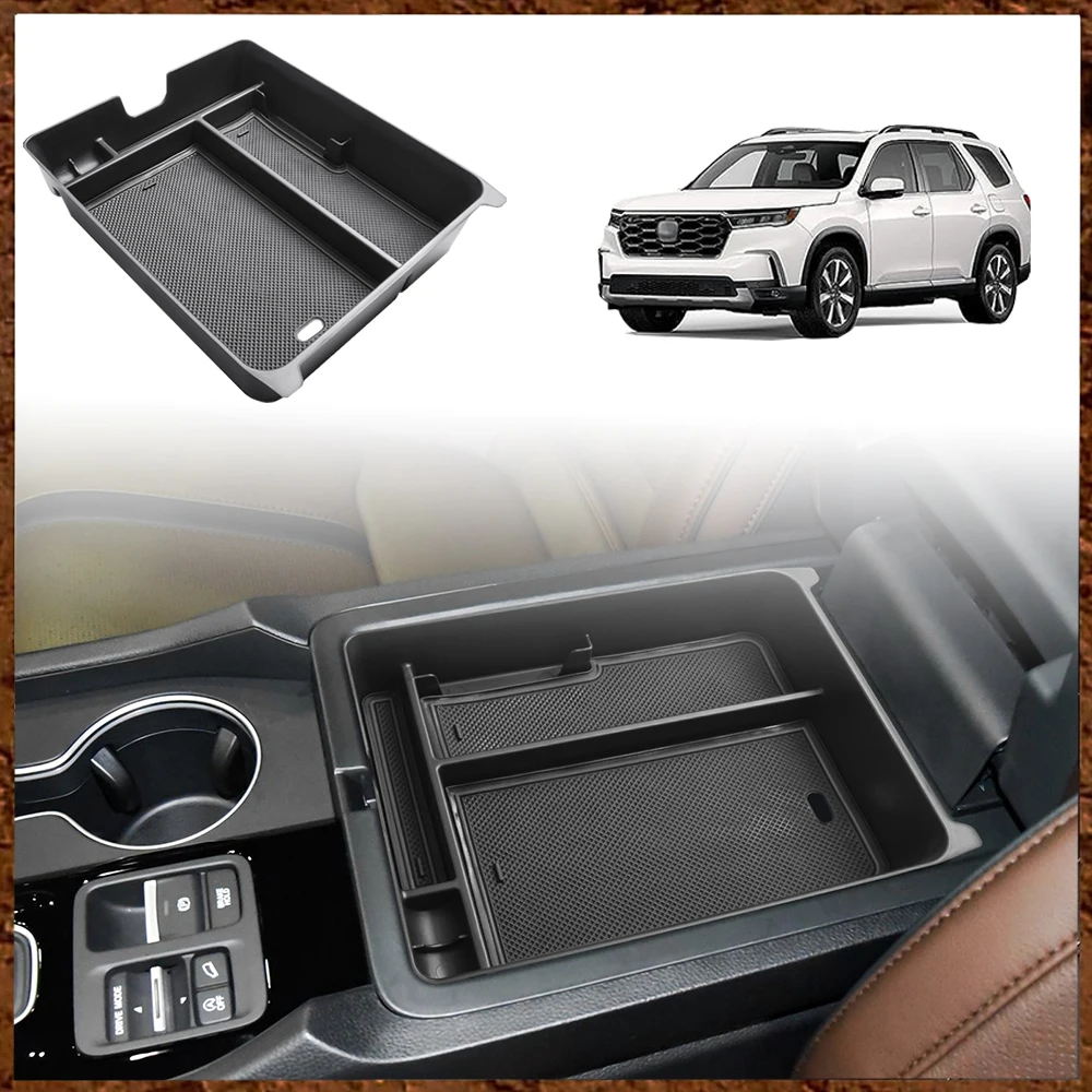 

for Pilot 2023 2024 Center Console Organizer, Pilot LX/Sport/EX-L/TrailSport/Touring/Elite Accessories Armrest Storage Box Tray