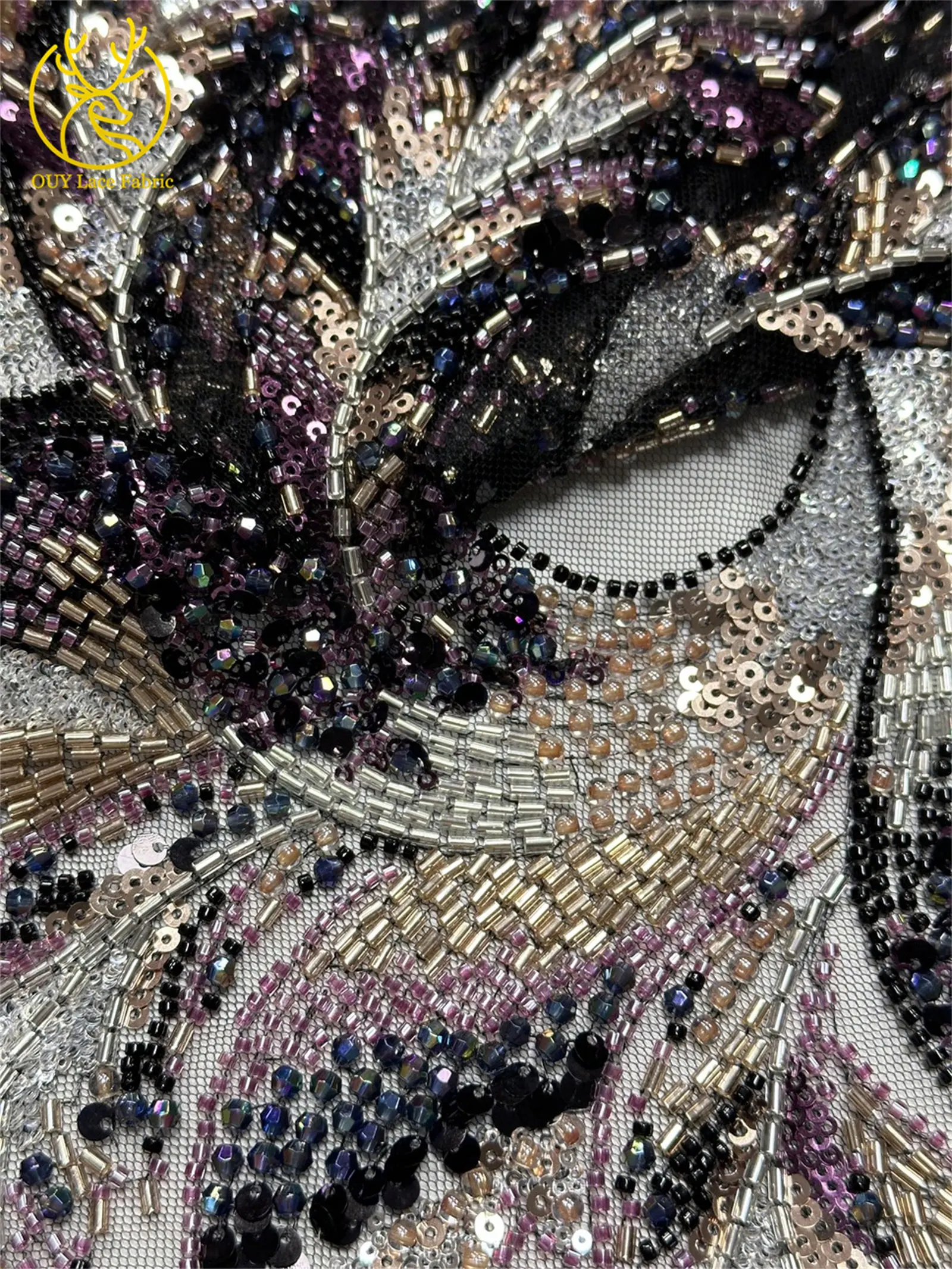 2026 Afrikanischer Spitzenstoff Luxuriöser Maßgeschneiderter Französischer Bräutigam-Spitzenstoff mit Schwerer Perlenstickerei Nigerianischer Pailletten-Spitzenstoff für Damen-Partykleider – Detail 25