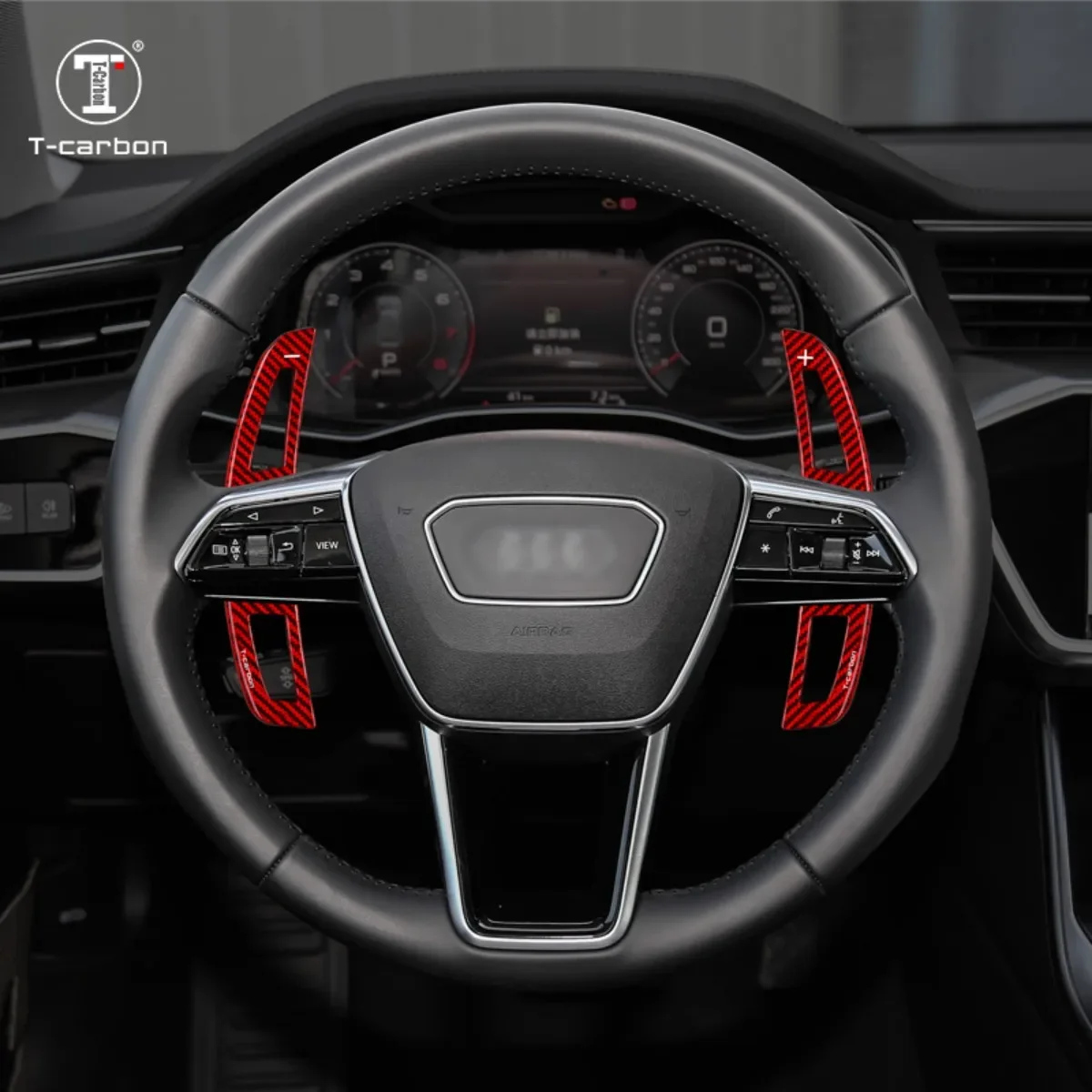 T-carbon Carbon Fiber Paddle Shift For Audi Replacement Paddle Shifter Car Steering Wheel Shift Paddle Interior Accessories