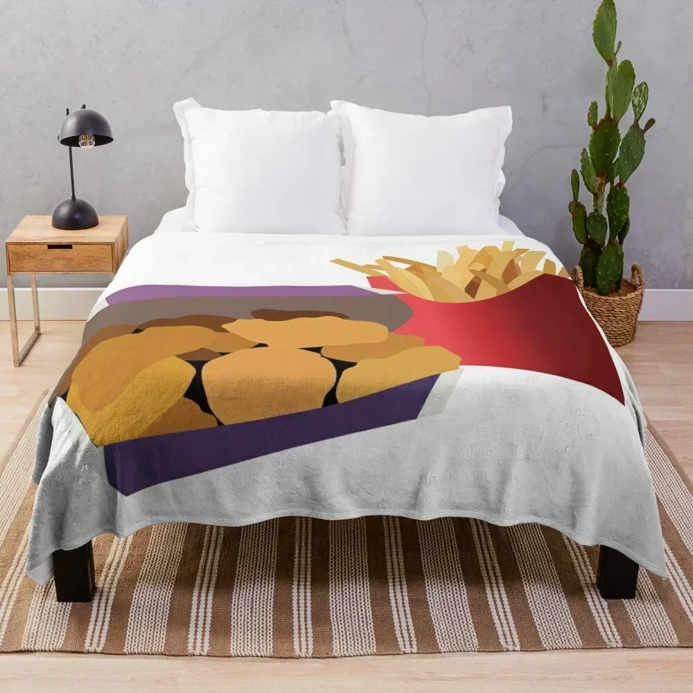 

Chicken Nuggets and Fries Throw Blanket Easy Care Comfortable Blanket for Couch