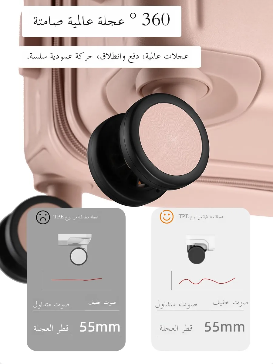 Mala de Viagem Feminina de Alta Qualidade 20 Polegadas com Abertura Frontal, Multifuncional, com Senha, Moderna e Elegante