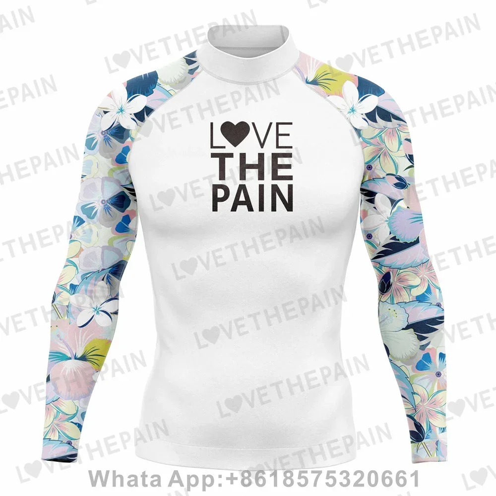 Mens Surf T-Shirt Tops Gym Training Clothes Swimwear Long Sleeve Swim Uv Tight Rash Guard Surfing Suit Rash Guards Camiseta