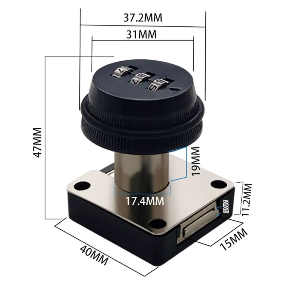 3-Digit Password Door Lock Keyless Easy to Install Cabinet Password Lock Zinc Alloy and ABS solid Mechanical password lock