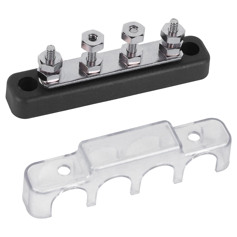 

12V 250A Positive Negative M8 M10 Bus Bar Terminal Battery Power Distribution Block With Cover For Boat RV Truck Camper