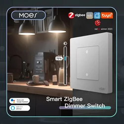 MOES Yıldız Yüzük Serisi ZigBee Akıllı Dimmer Anahtarı Işık Karartma için Akıllı Yaşam APP Alexa Google Home ile Çalışmak Kısılabilir 1-3Gang