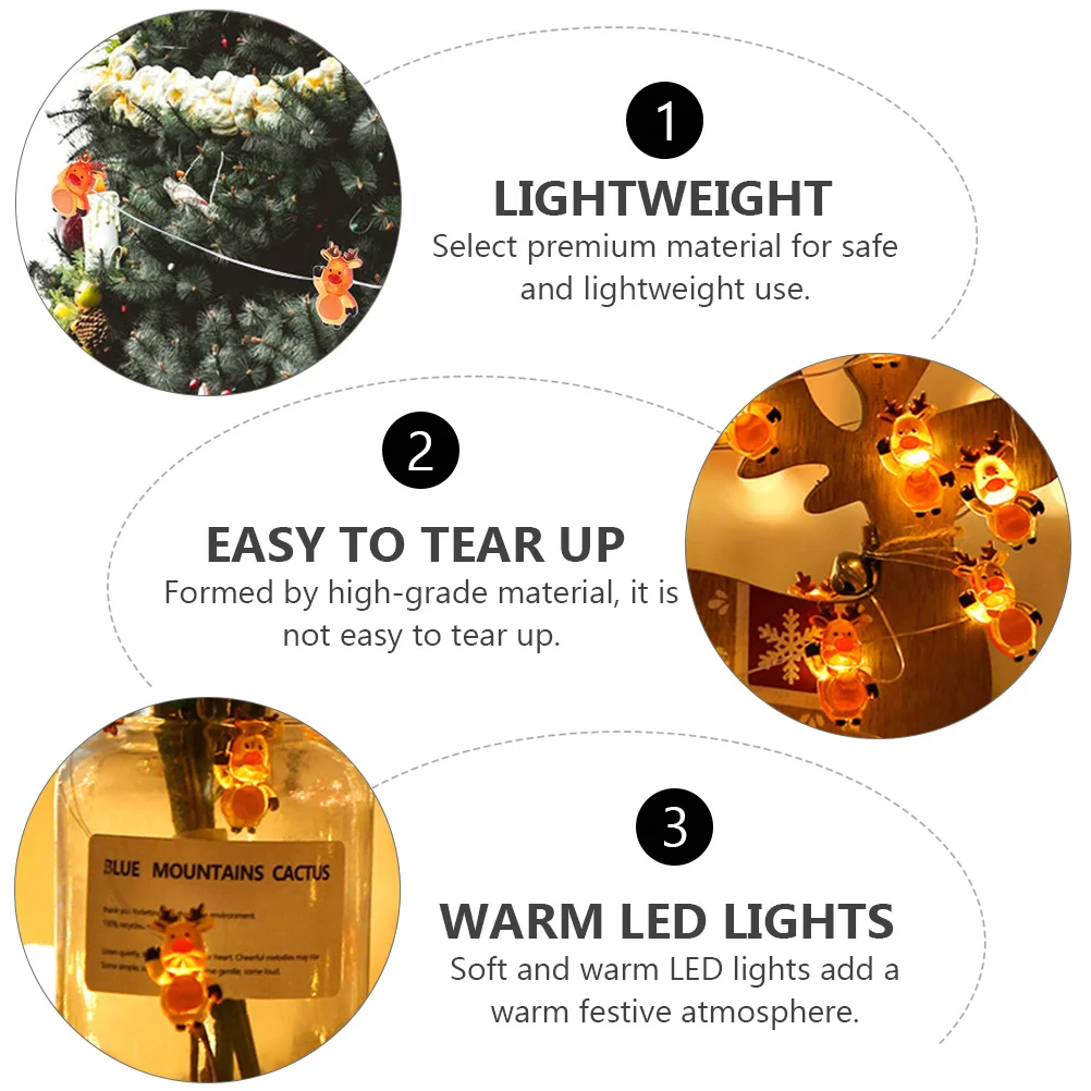 Indoor Christmas Lights String Party LED Elements Decorative Hanging Decorations Red Elder