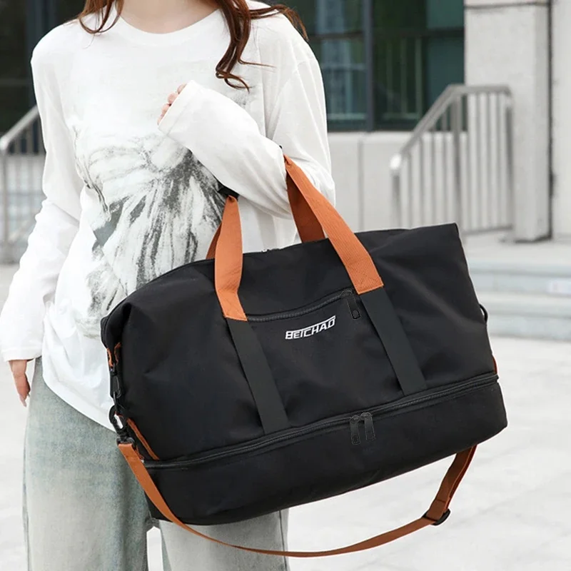 Portable Weekender Duffle Bag Crossbody Shoulder Handbag Fitness Sports Travel Carry On Luggage