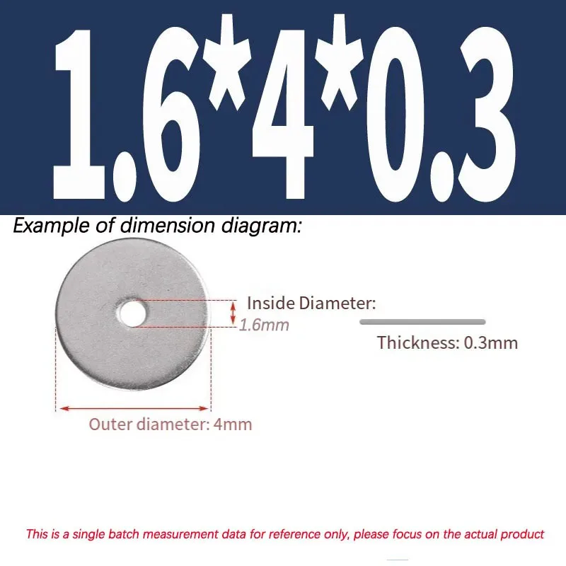 304 Stainless Steel Washer 0.5/0.8/1.6/2/2.5/3/4/5/6/8/10/12/14/16/18~36mm Flat Washers Ring Plain Washer Gaskets Assortment Kit