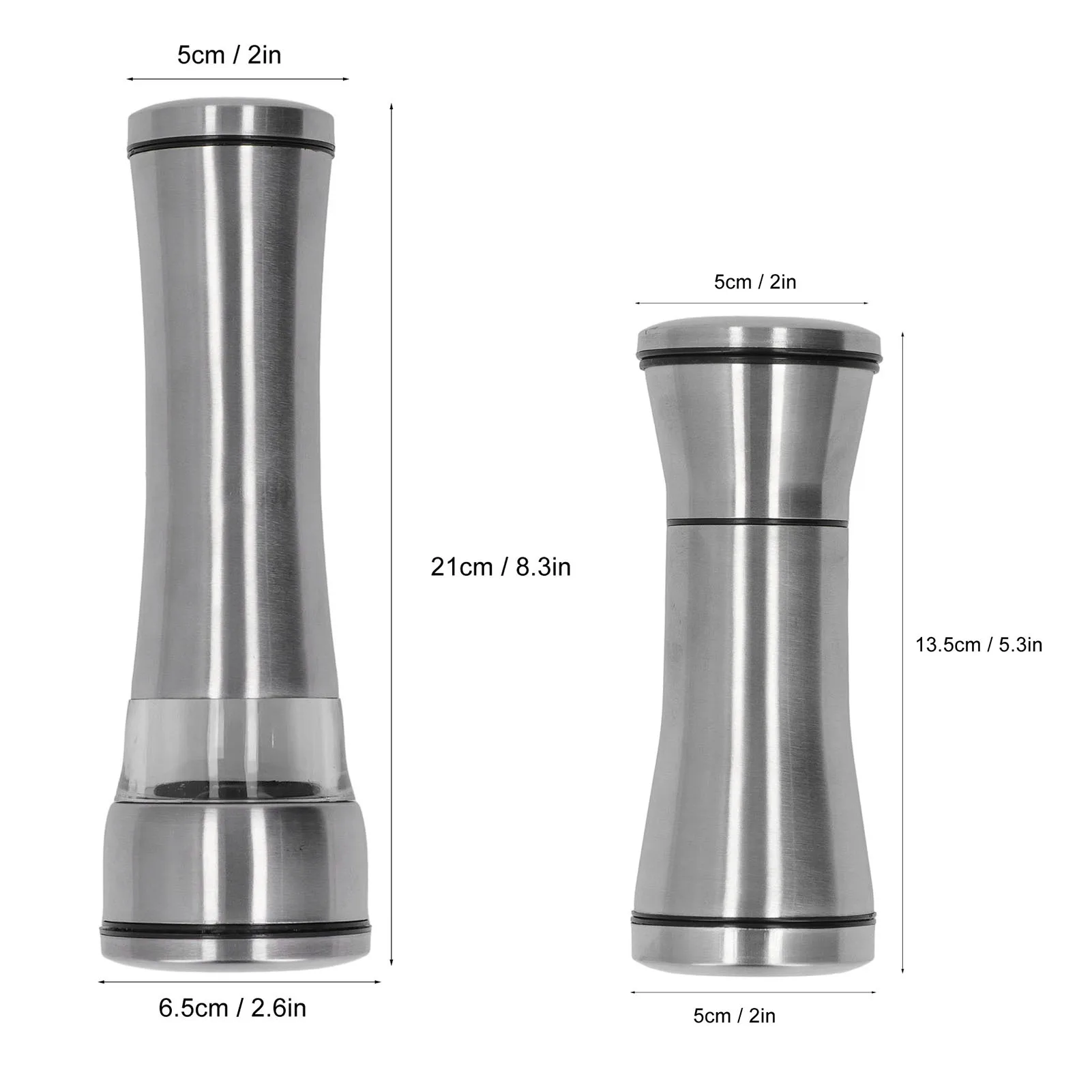 Manual Pepper Grinder Stainless Steel Adjustable Pepper Herbs Mills Home Kitchen Supplies