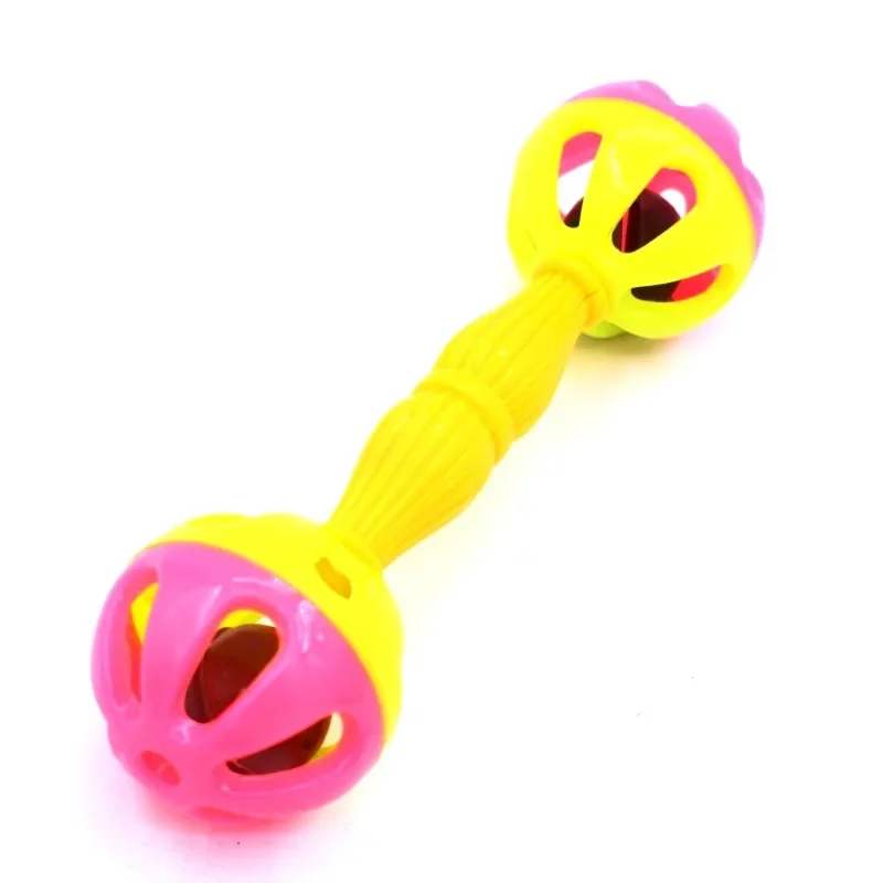 Baby Hand Cranked Bell, Double Headed Small Bell Cartoon Cute Baby Toy Baby Rattles