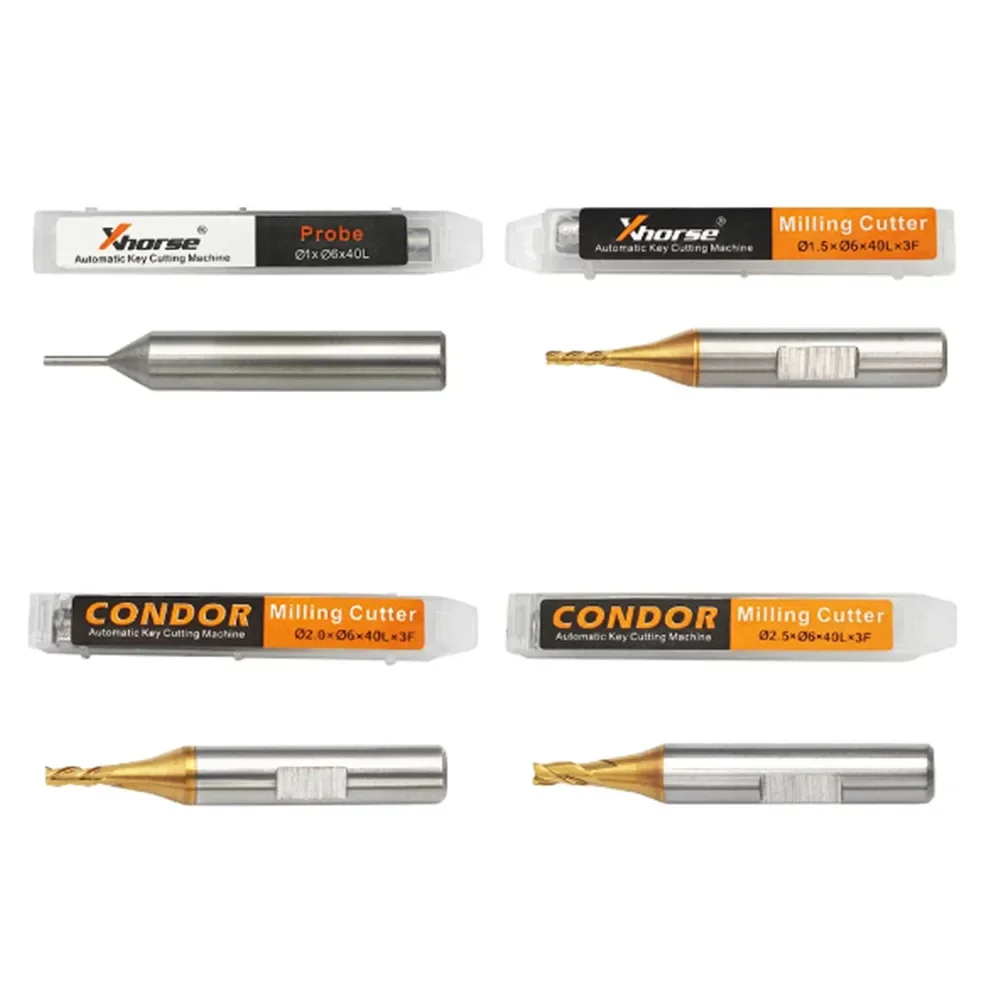 1.0mm 1.5mm 2.0mm 2.5mm Milling Cutter Probe for Xhorse Condor XC MINI Plus Dolphin XP-005 Dolphin XP-007 Key Cutting Machine