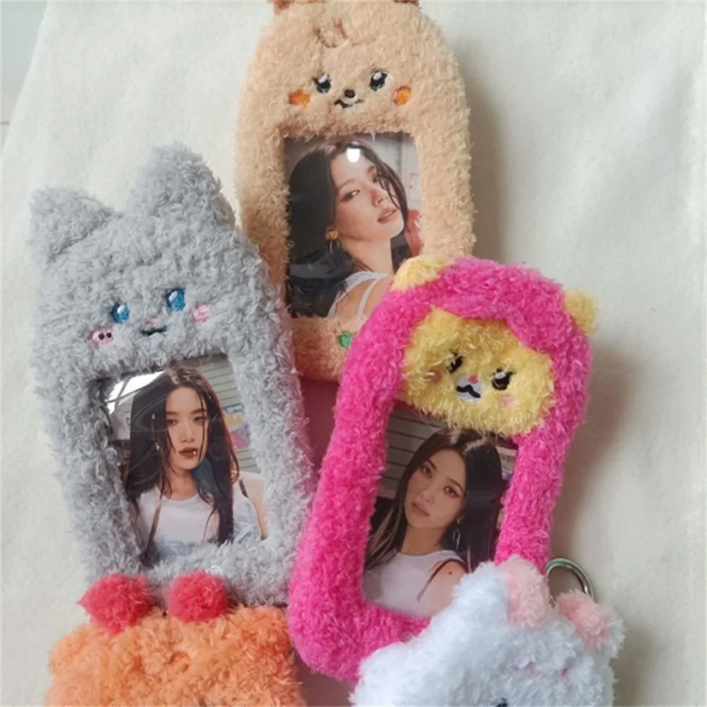 Kpop GIDLE Card Sleeve Cartoon Cute Plush Keychains Korean Style Students ID Holder YUQI MINNIE SOYEON Fans Gifts