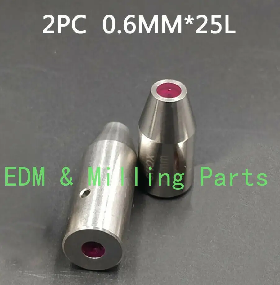 

2PCS CNC EDM Drilling/Puncher Part Wire Cut Drill Ruby Electrical Guide OD 0.6MM*25MM For Drilling Puncher Mill Part