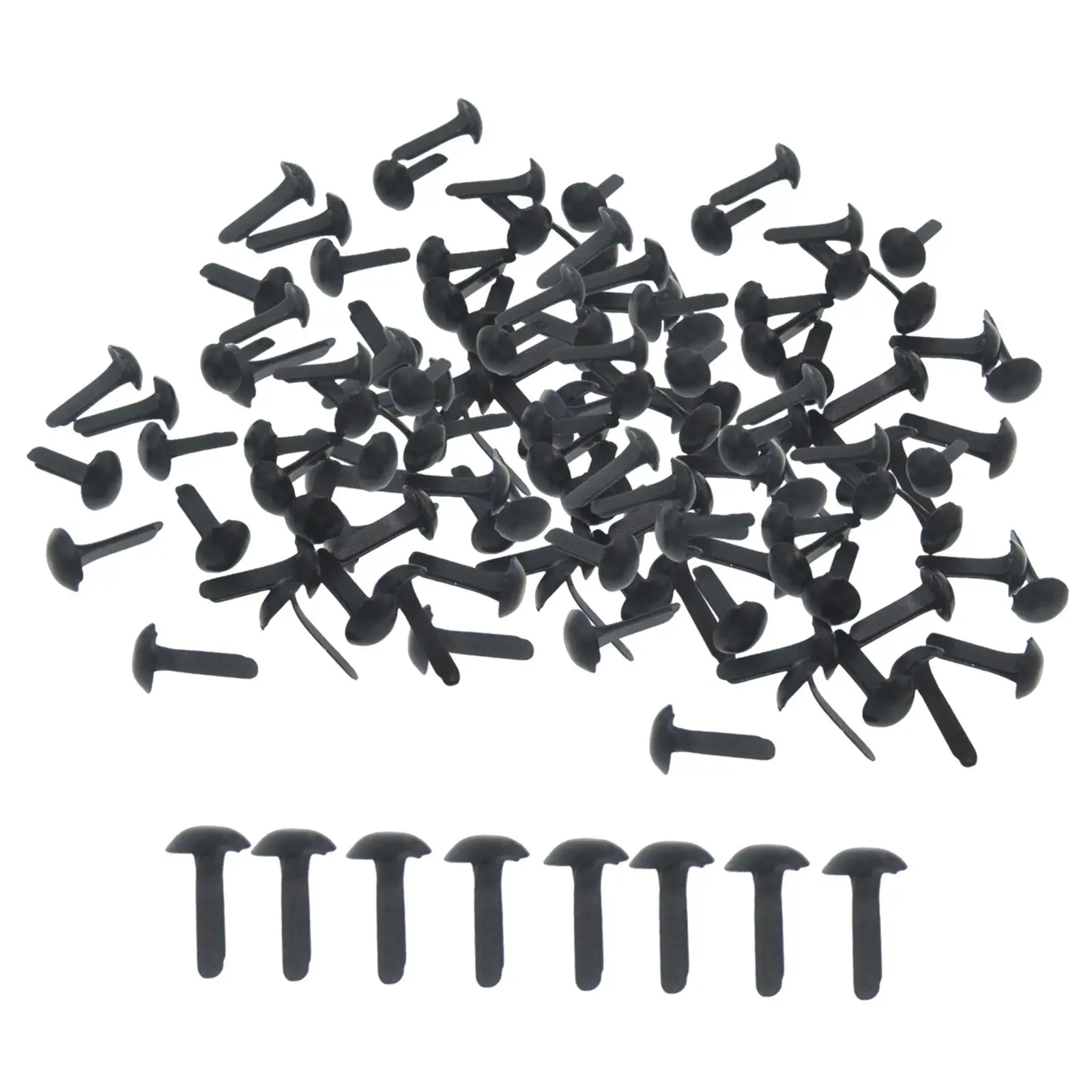 200 قطعة من مشابك الورق، 4.5 مم × 8 مم، أسود، مشابك ختم لصنع القصاصات والحرف اليدوية المزخرفة ومستلزمات المشاريع ذاتية الصنع #3