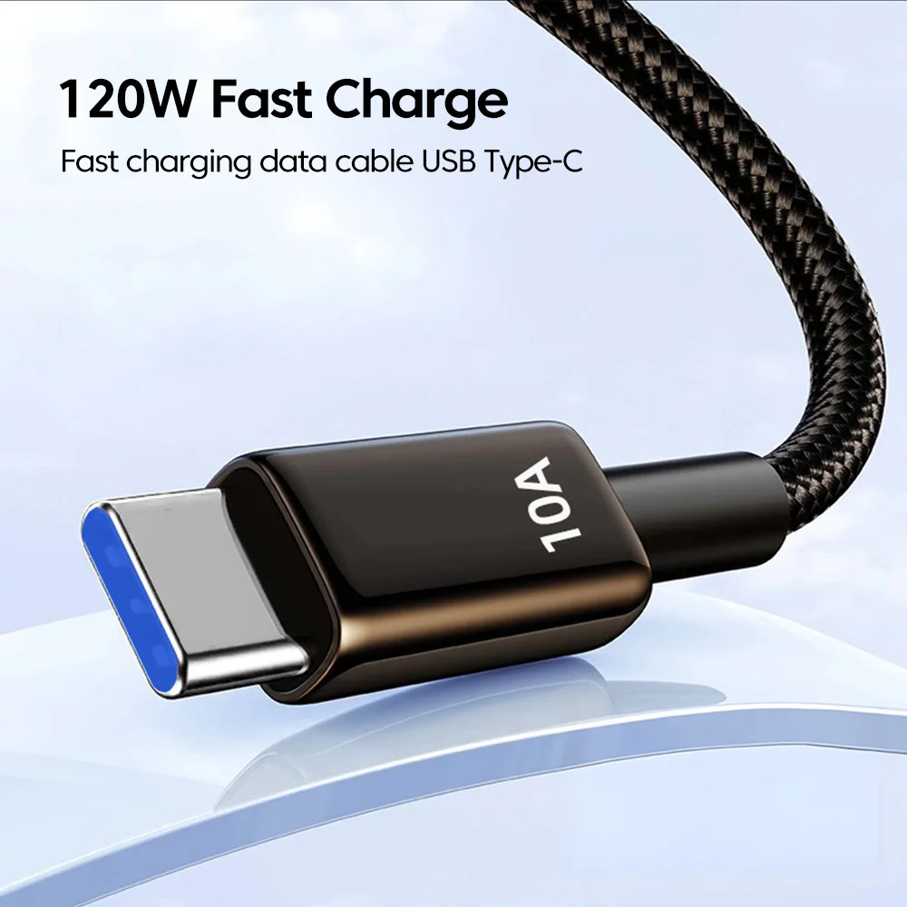 120W 10A Fast Charging Type C Cable For Huawei P50 P40 Pro USB 2.0 Data Transfer Data Cord For Samsung Xiaomi Oneplus USB C Wire