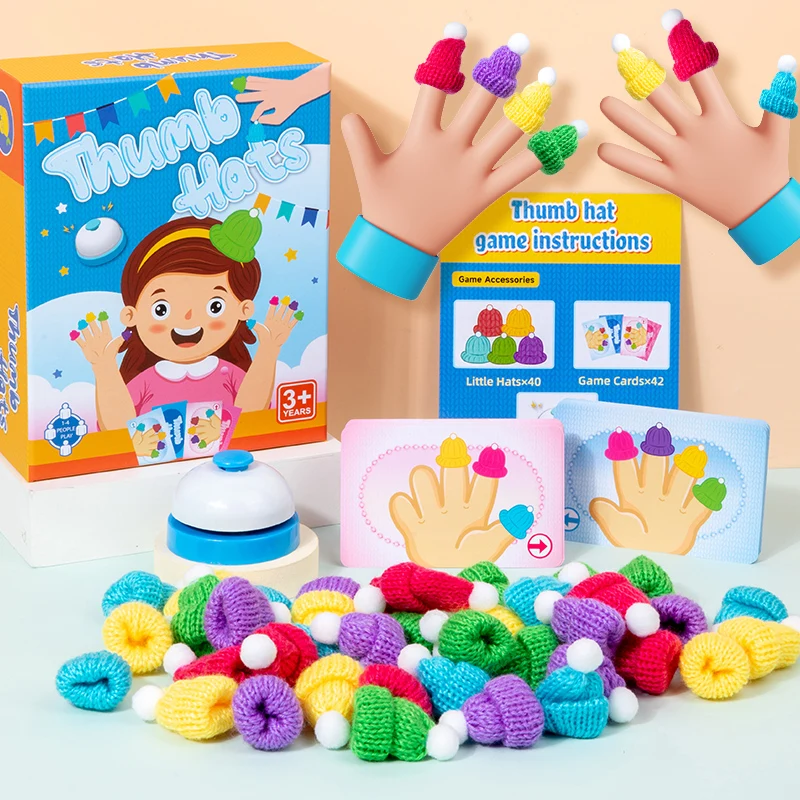 Children Finger Cap Colors Matching Montessori Games Left And Right Hand Cognitive Thinking Training Sensory Educational Toys