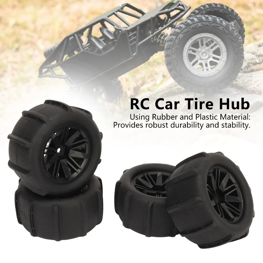 4Pcs Rubber RC Tire Wheel 12mm Hex Hub RC Buggy Tires for WLtoys 144001/144010/124016/124017/124018/124019 RC Car