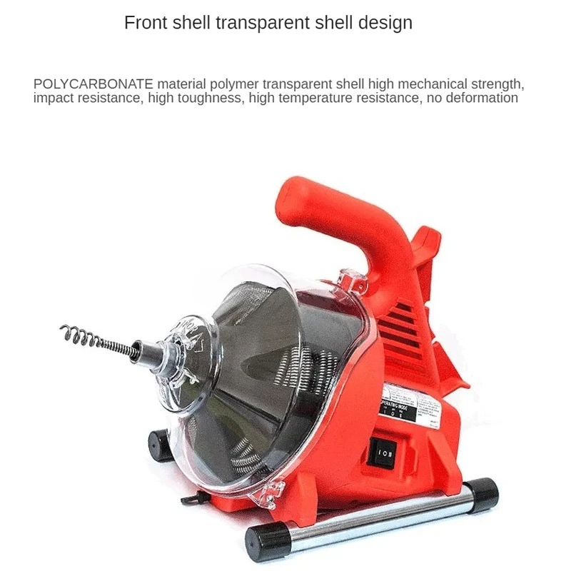 Portable 220V Electric Drain Dredger for Sewer Pipes, Self-Feeding Toilet and Kitchen Cleaner, 19-28mm, 120W