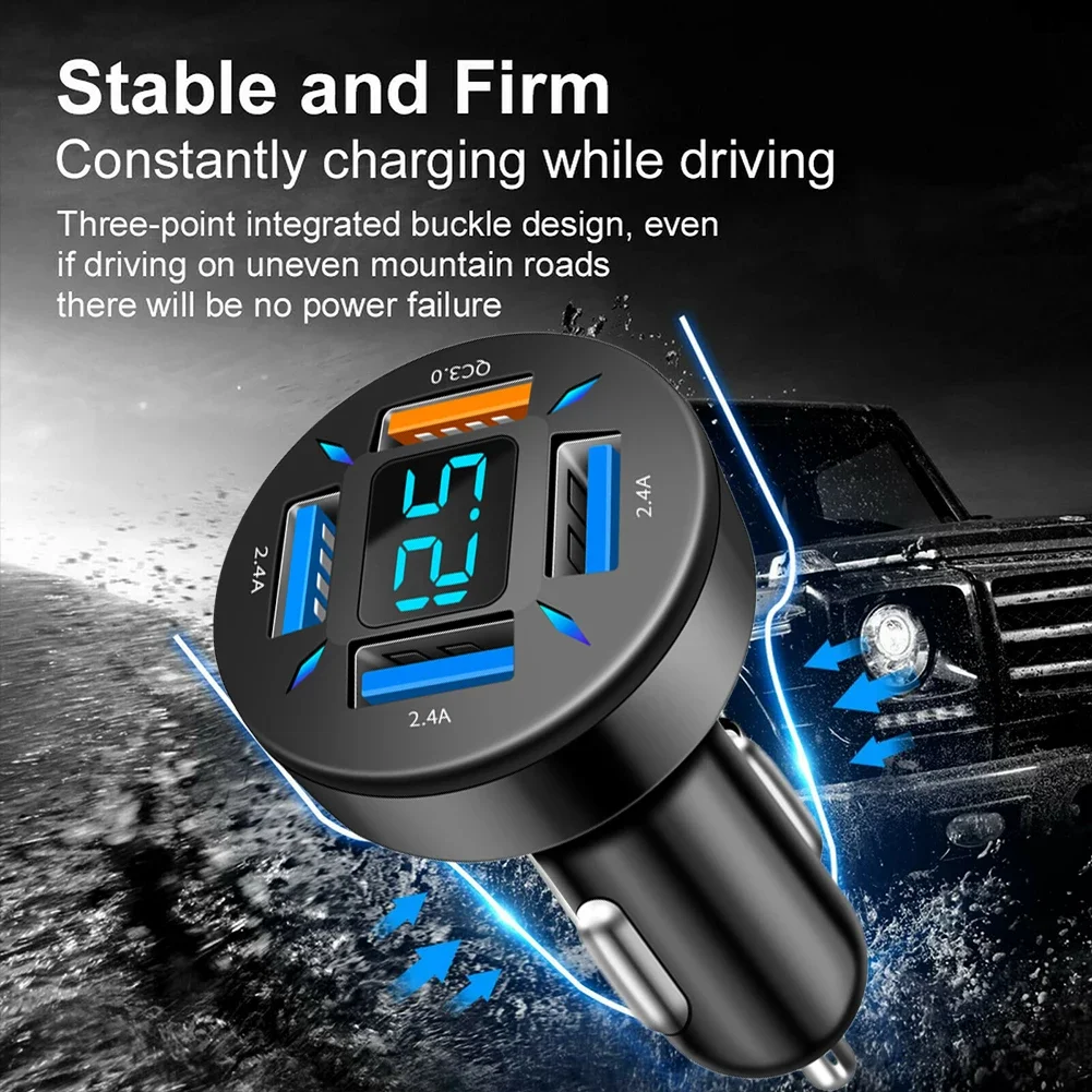 4 Port Fast Charging Car USB Charger For Xiaomi Note 10 Pro Quick Charge 3.0 1.5A Charger Mobile Phone Charge In Car