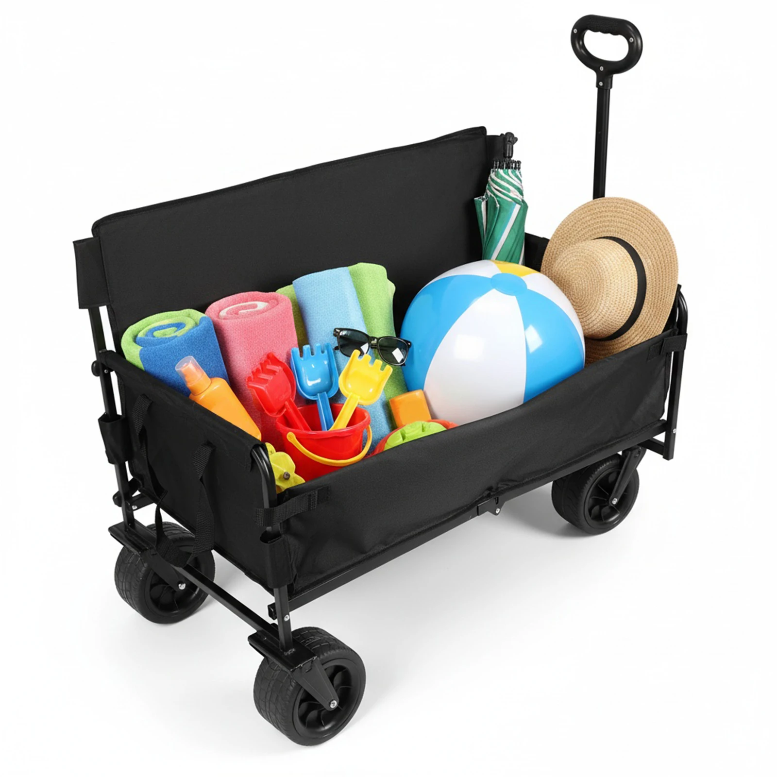 

Складная тележка повышенной прочности с большими колесами, универсальная складная тележка для продуктов, сада и спорта