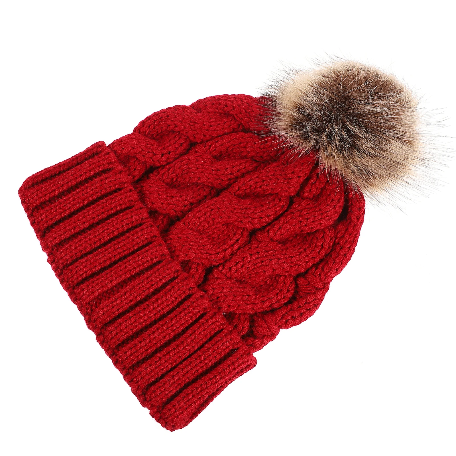 

2pcs Women Knitted Wool Hats Warm Winter Ear Female Cap Stylish Fisherman Headgear Autumn Cold Weather Ladies Fashion