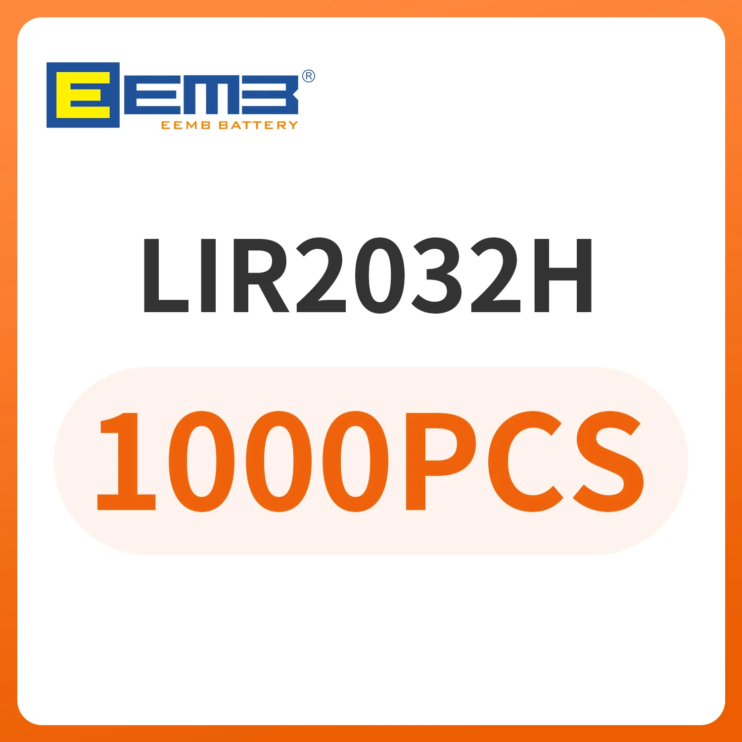 EEMB Lir2032H 3.7V 70mAh large capacity rechargeable button lithium battery