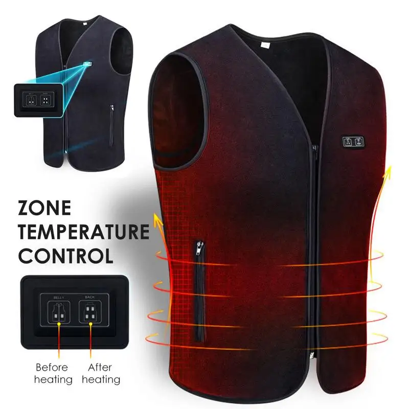 

6 Areas Heated Vest Men Women USB Electric Self Heating Vest Warming Waistcoat Heated Jacket Washable Thermal Heated Clothes