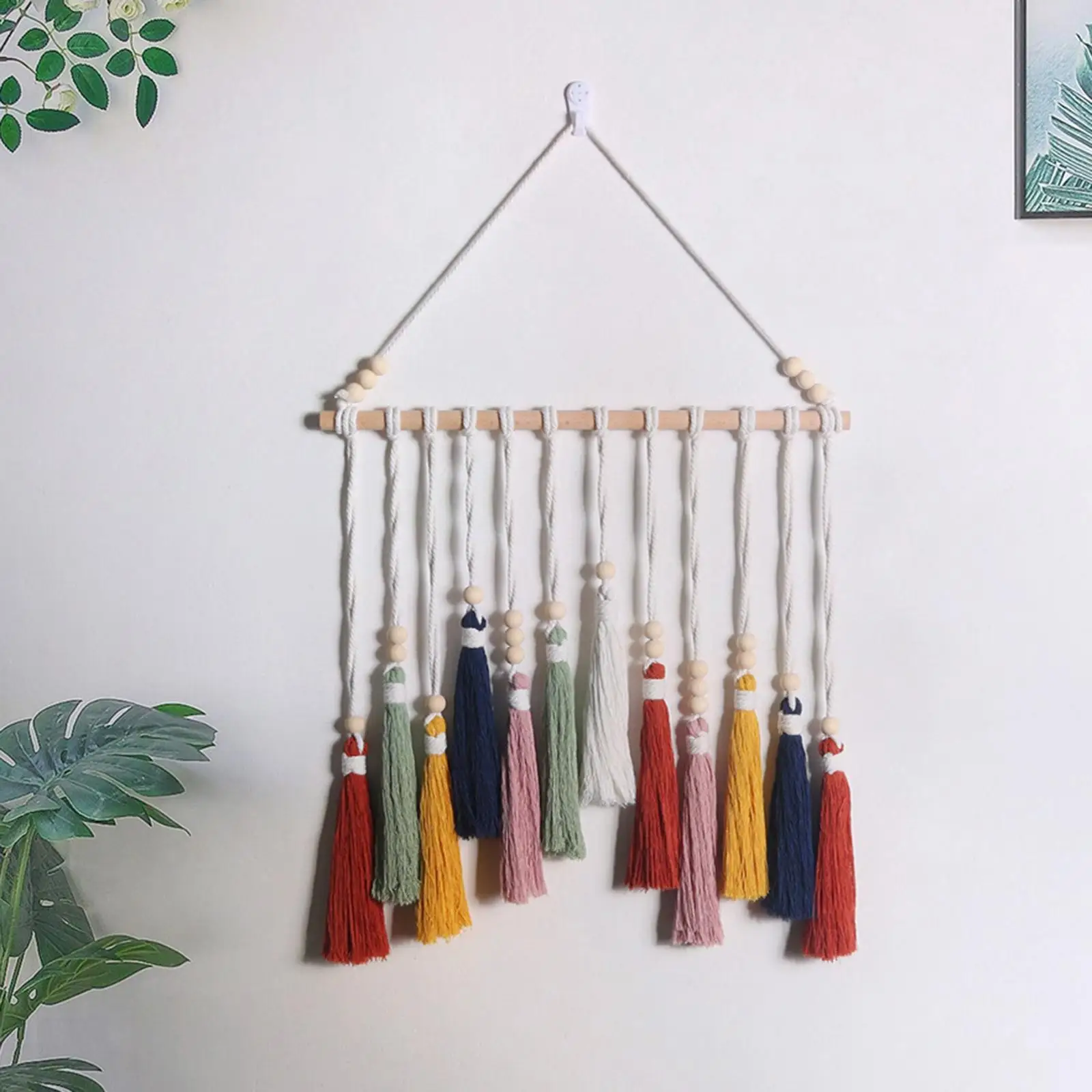 Macrame Wall Hanging Tapestry Bohemian Wall Decor Cotton Thread Tassel for Birthday Gift