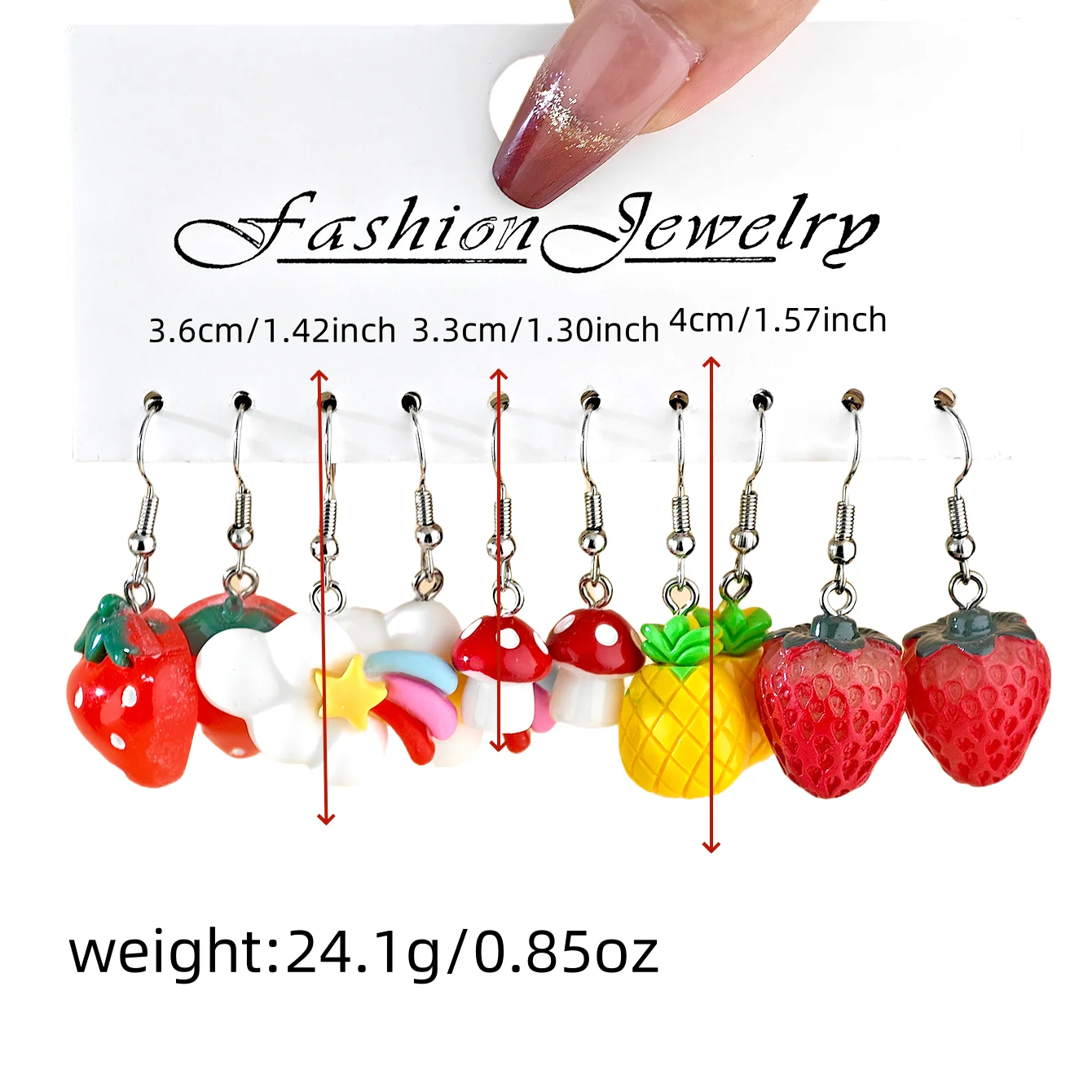 Grensoverschrijdende Vrouwen Leuke Creatieve Veelzijdige Konijn Bloem Aardbei Paddestoel Beer Hars Dangle Oorbellen Set