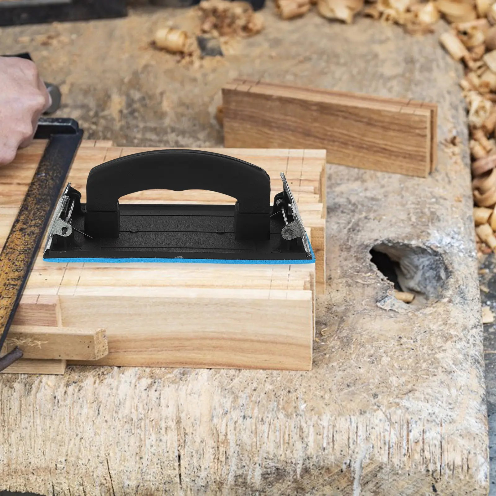 

Держатель для наждачной бумаги для деревообработки, подставка для шлифовки гипсокартона, ручной инструмент для полировки, прочная рама для гладкой шлифовки