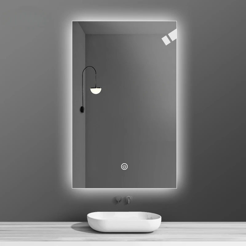 Intelligent anti fog bathroom mirror, touch screen, LED light emitting, bathroom dressing mirror, wall mounted mirror customizat