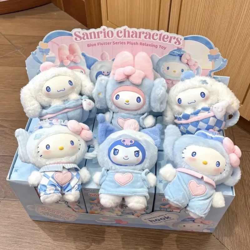 

Серия Sanrio Throbbing Blue: Флокированные игрушки-антистресс в слепых коробках, подвески-брелоки для сумок Cinnamoroll, My Melody, Hello Kitty, Kuromi