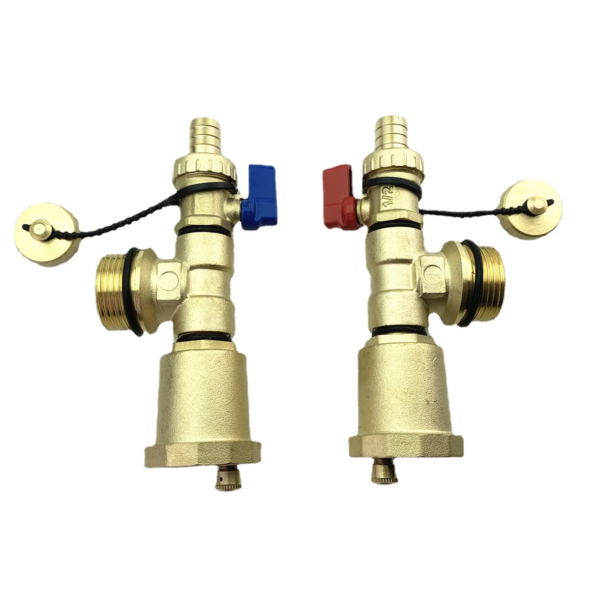 

1pcs DN25 PN10 Floor Heating Manifold 1 Inch Outer Wire Three Tail Piece Automatic Exhaust Valve Manifold Red and Blue Set 25MM