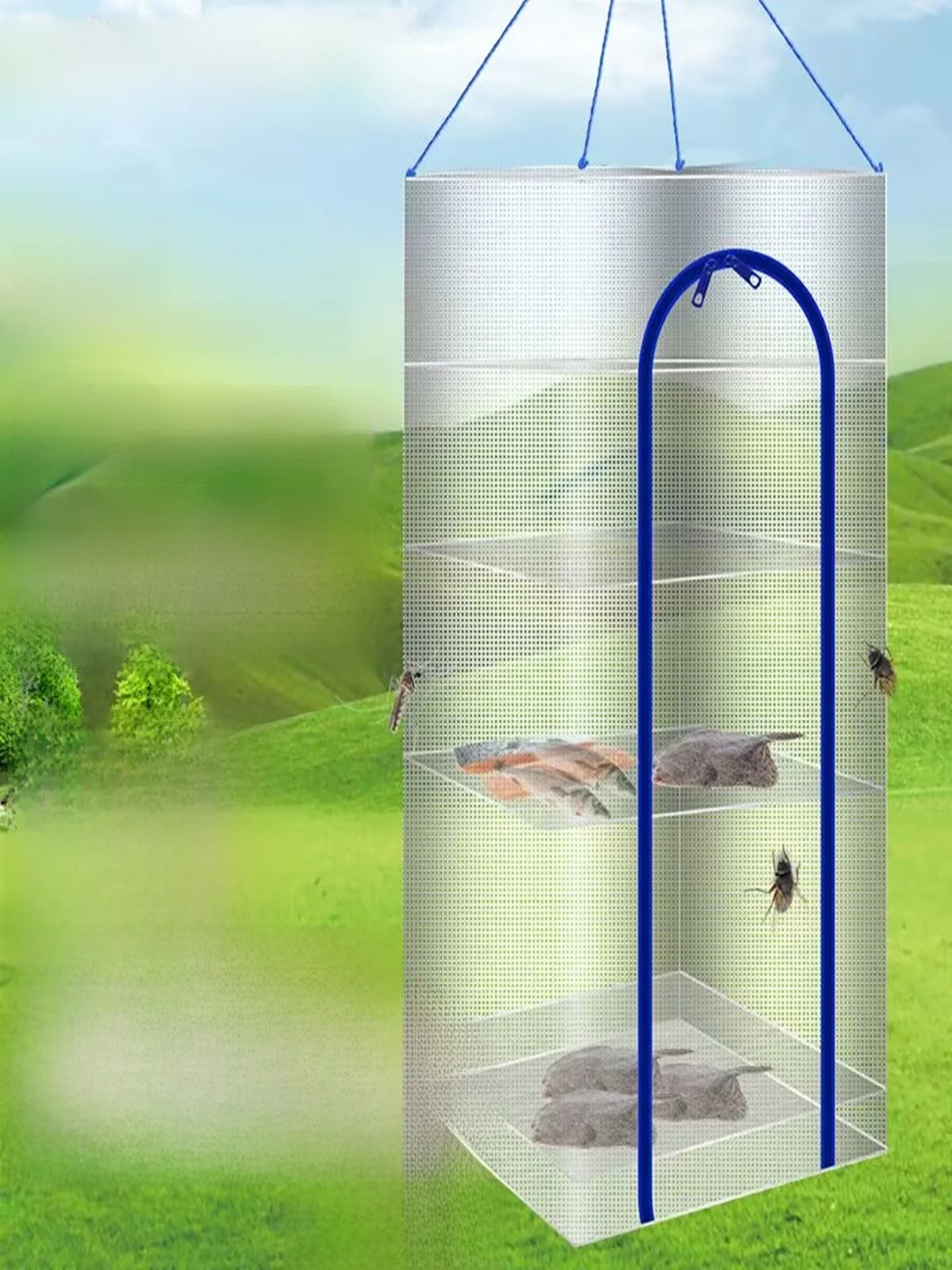 Filet à Drng blanc Fi, Cage Anti-mouche, panier à légumes multicouche, usage domestique, outil de Drng pour patate douce, stockage extérieur Ra