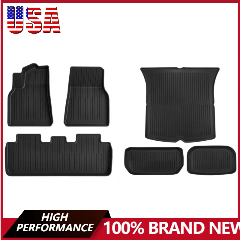 

Tpe Floor Mats And Cargo Liner For Tesla Model Y 2021-2024 All-Weather Waterproof Waterproof Weather-Resistant Foot Pads Mats