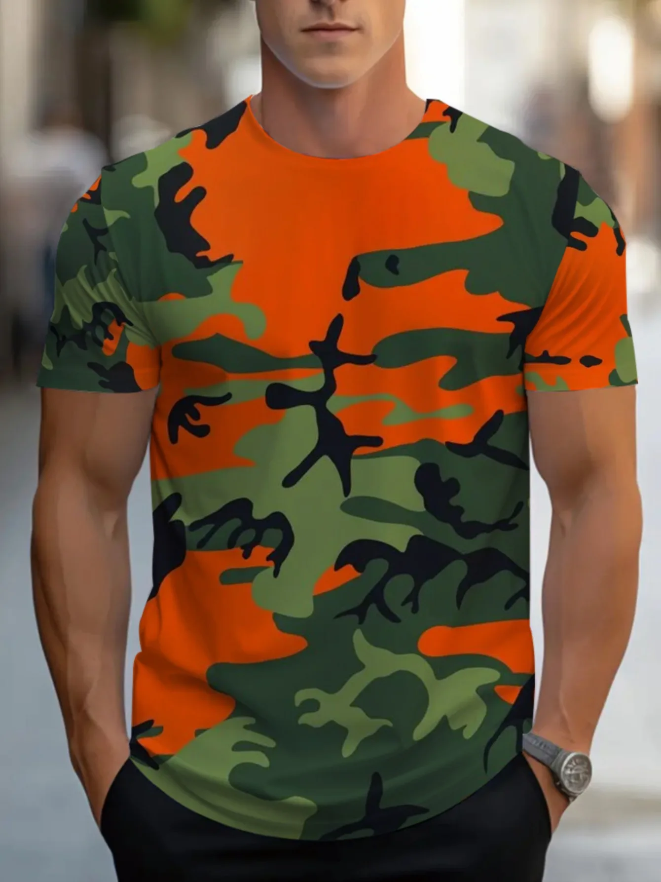 الكبار ثلاثية الأبعاد عالية الجودة التمويه تي شيرت رجالي للأنشطة الخارجية مثالية للرياضة و لباس غير رسمي الصيد ملابس للرجال