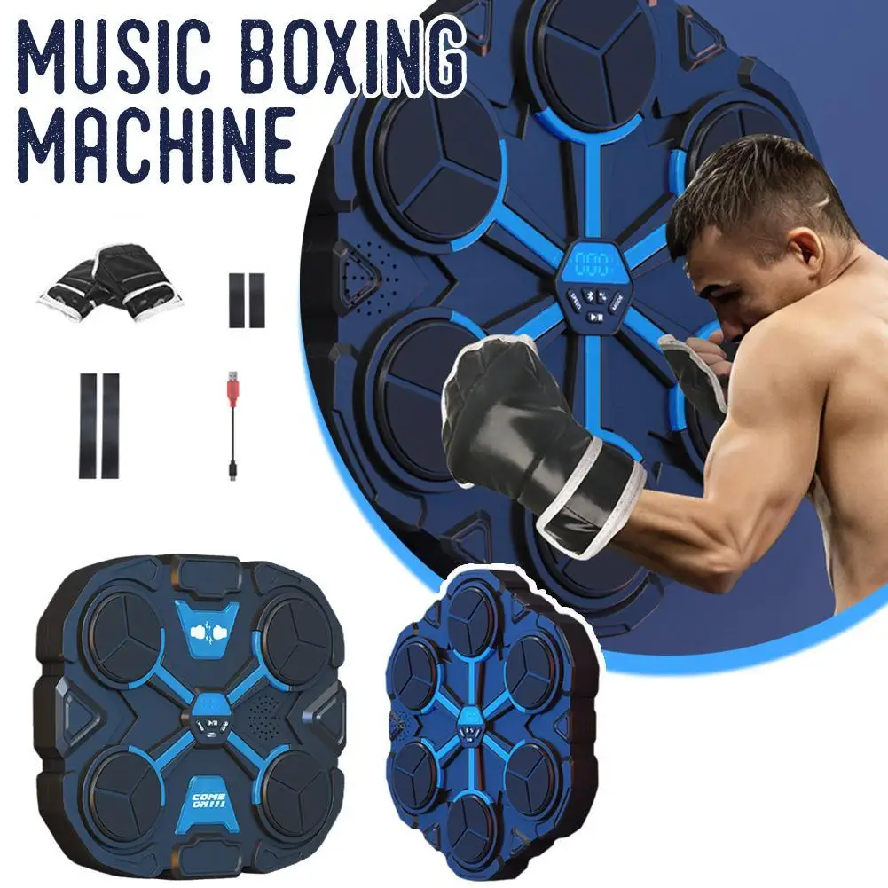 Sports Music Boxing Machine Home Bluetooth Smart Reaction Exercise Trainer Target Decompression Wall Target For Kids And Aldult