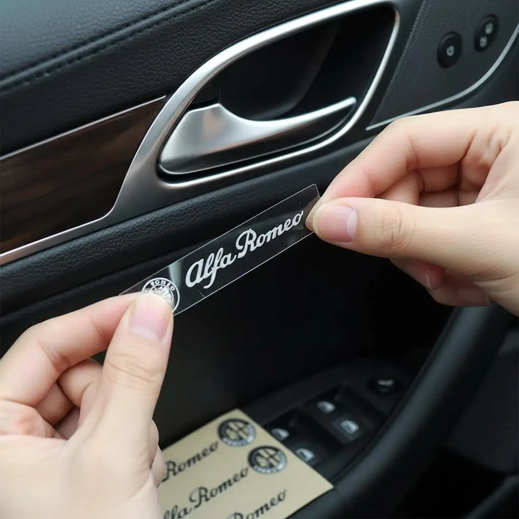 5/10Pcs For Alfa Romeo Giulia GT Mito Brera F1 Stelvio 147 Metal Emblem Auto Decor Wiper Decals Reflective Car Window Stickers