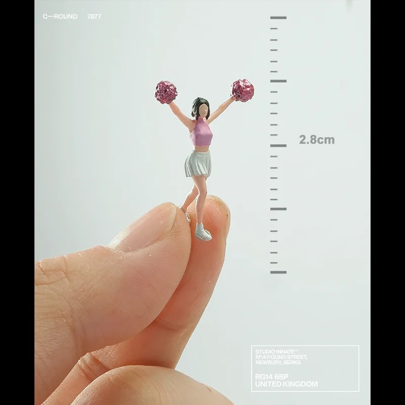 1:64 Cheerleader Dancer Miniature Doll Model Scene Sandbox Figurine Ornament