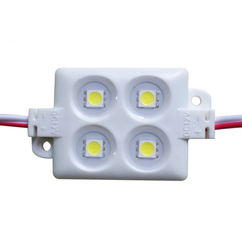 

5050 4 LED Injection molding Module DC12V waterproof advertisement design lightsRed/Blue/Yellow/White/Green Freeshipping