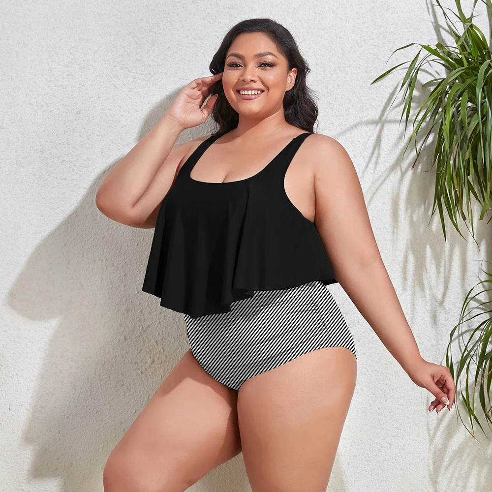 Bañador tankini grande para mujer, nuevo conjunto de bikini a la moda, traje de baño sexy, traje de baño gordito