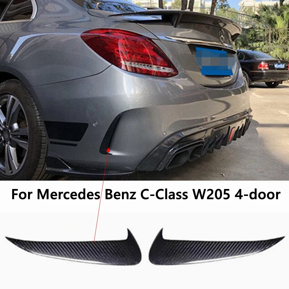 For Mercedes Benz C-Class W205 4-door C43 C63 AMG 2014  2015 -  2019 Carbon Fiber Rear Side Front Air Outlet Diffuser Spoiler