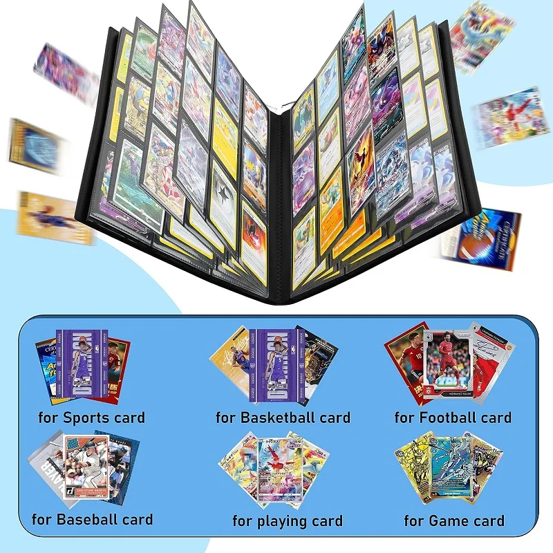 Trading Card Collector Holder 9-Pocket 360 Cards Binder Portable Storage Case Suitable for Game Cards Pokemon Sport Cards